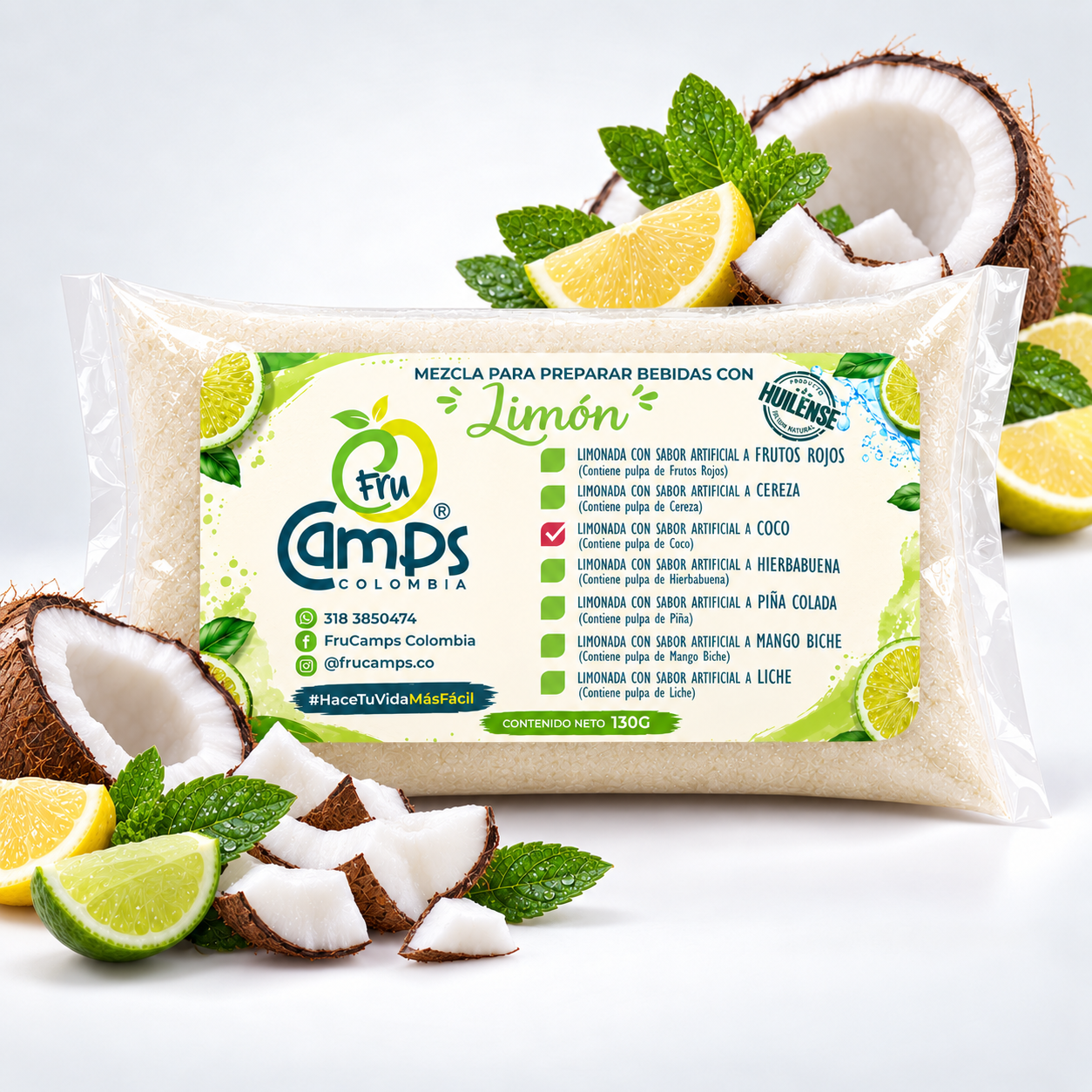 Mezcla lista para Limonada de Coco FRUCAMPS