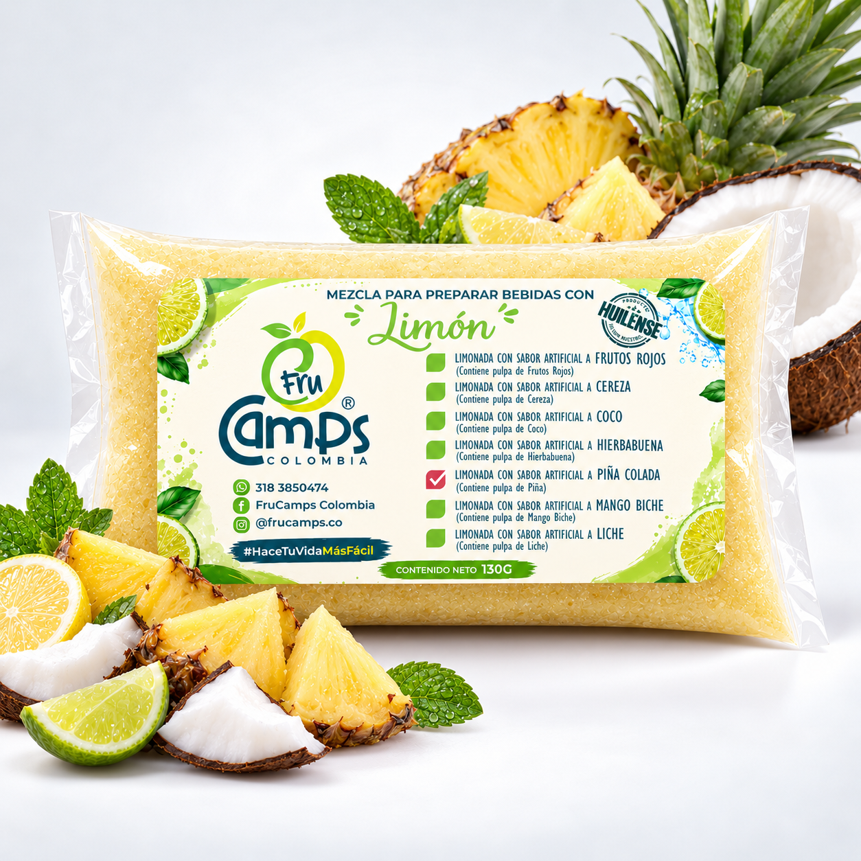 Mezcla lista para Limonada de Piña Colada FRUCAMPS